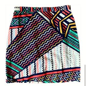 Bright fun geometric patterned Gorman zigzag mini skirt